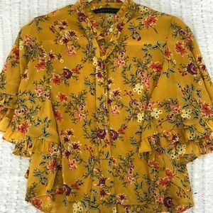 Zara Floral Pattern Blouse, size XS